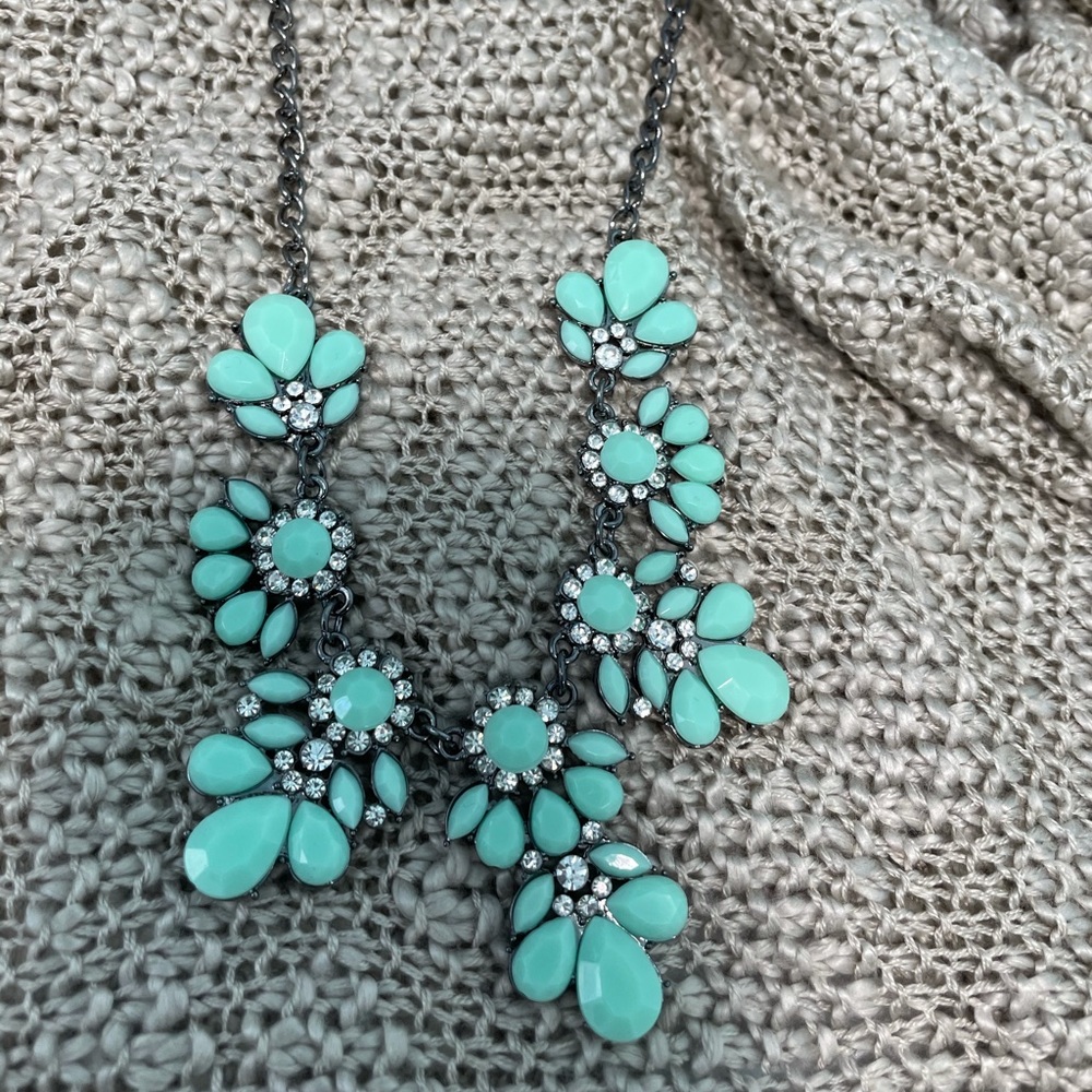 Aqua fashion statement necklace